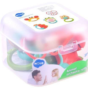 اسباب بازی نوزادی جغجغه دندانگیر 5 عددی هولی تویز Hola Toys مدل E318B _اسباب بازی نوزادی